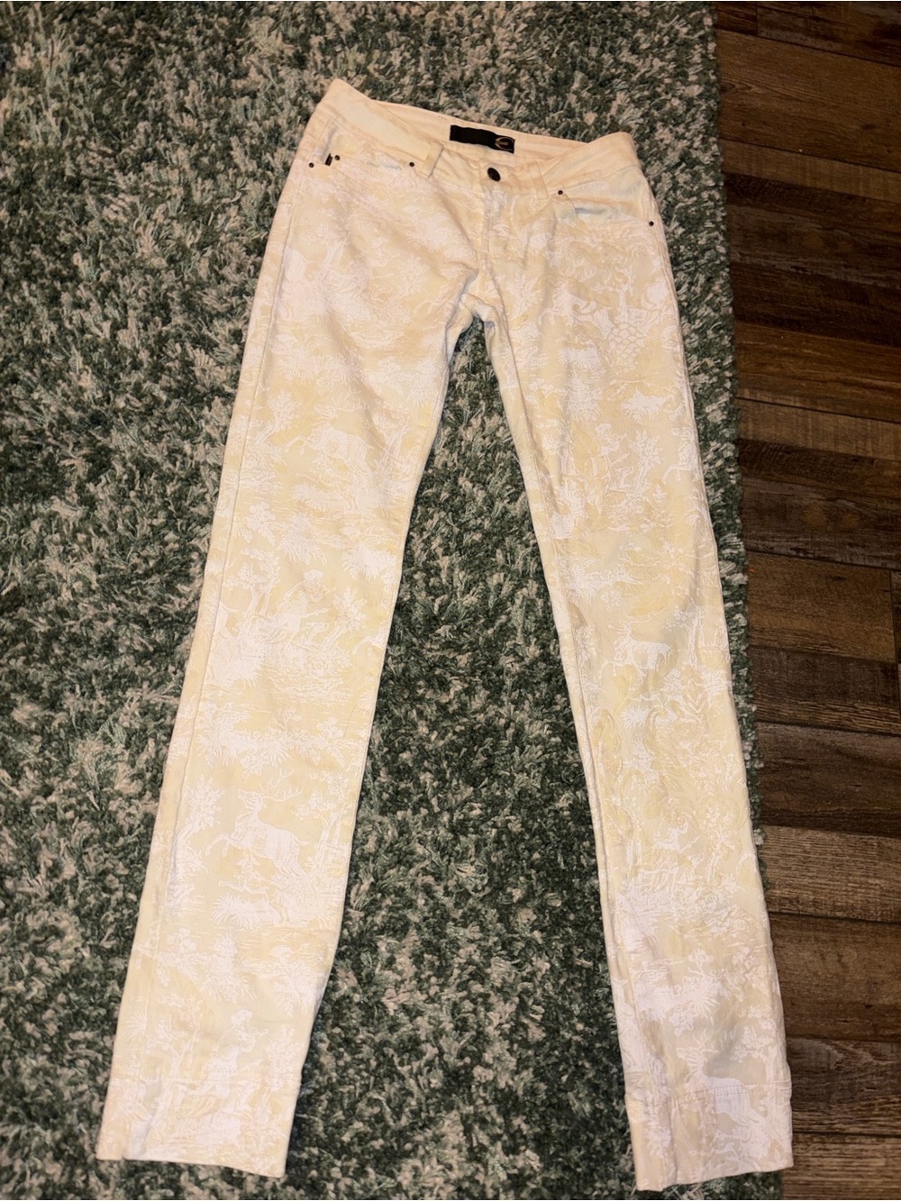 Rare 2007 Just Cavalli Scenic Toile Print Jeans - Size 26 - Made in Italy